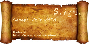Semegi Árpád névjegykártya
