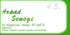arpad semegi business card